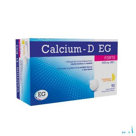 Calcium-D Forte Eg 1000 mg/800Ie Citroen Kauwtabl90  -  EG