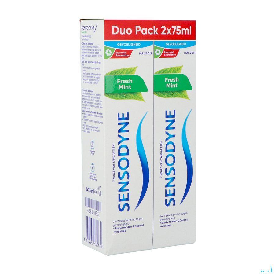 Sensodyne Fresh Mint Dentifrice Tube 2 x 75 ml