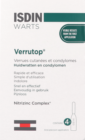 Isdin Verrutop Warts Oplossing Ampullen 4x0,1ml  -  Isdin