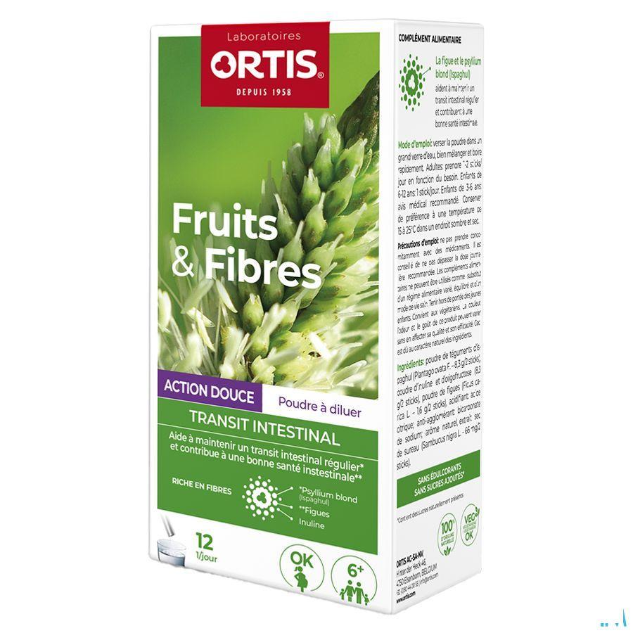 Ortis Vruchten & Vezels Milde Werking Sticks12X10 g