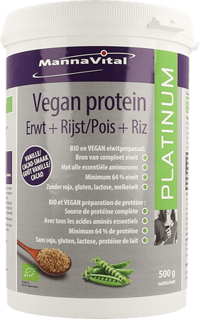 Mannavital Vegan Protein Pois + Riz 500 gr