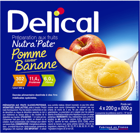 Delical Nutra Pote Appel Banaan 4x125 gr  -  Bs Nutrition