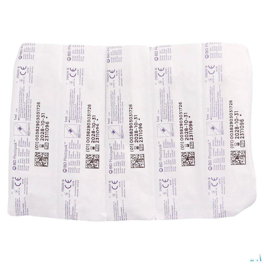 Bd Plastipak Spuit Luer Tuberculine 1  ml 10 303172