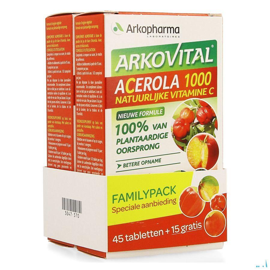 Arkovital Acerola 1000 Familypack Comprimes A Macher 60  -  Arkopharma