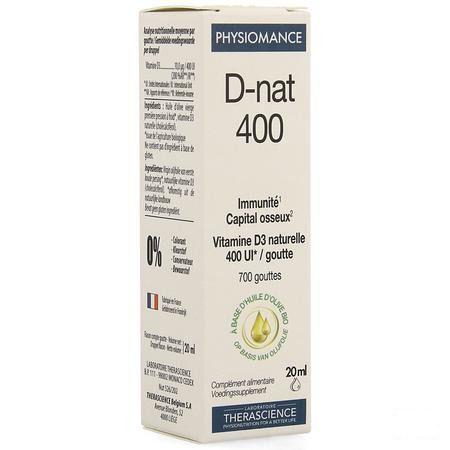 D-Nat 400 Flacon Druppels 20 Ml Physiomance PHY268  -  Therascience