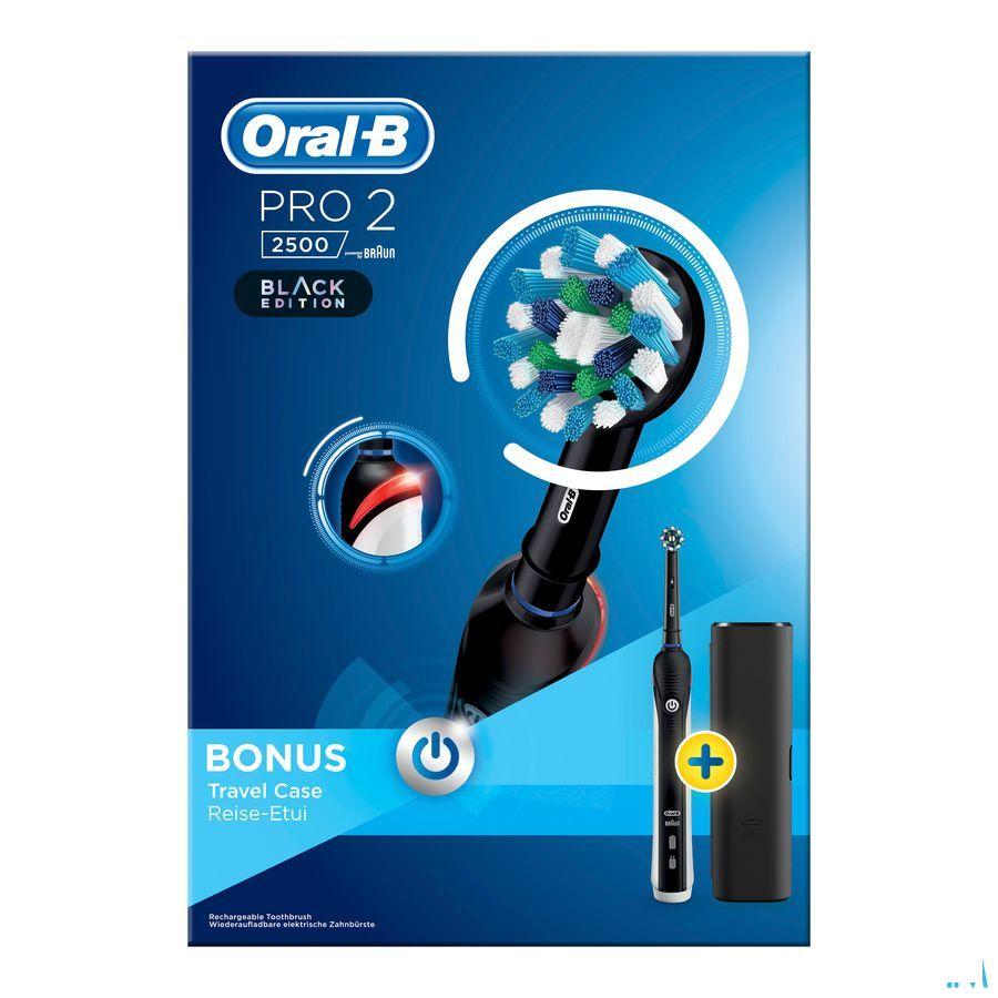 Oral-B Pro 2500 Black Borstel Crossact + travel Case