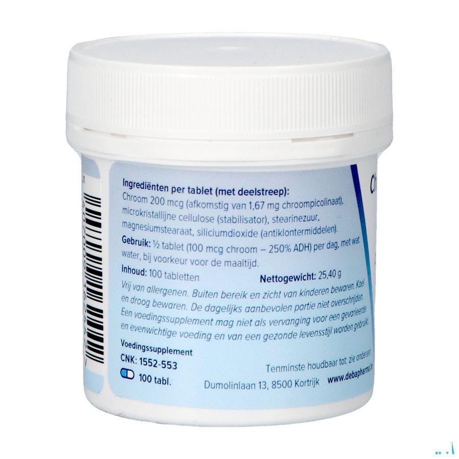 Chromium Picco 200y Comprimes 100  -  Deba Pharma