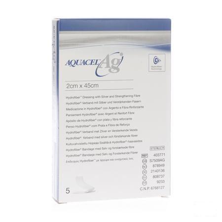 Aquacel Ag Verband Hydrofiber + versterking 2x45cm 5  -  Convatec