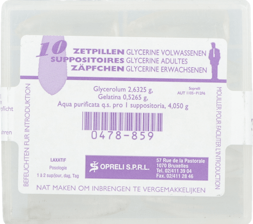 Glycerine Sopreli 10 stuks Volwassen  -  Infinity Pharma
