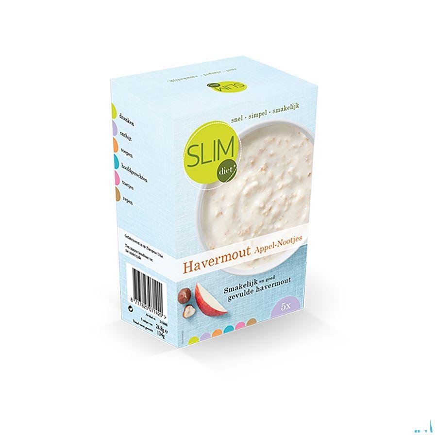 Slimdiet Havermout Appel-nootjes Zakje 5x25 gr  -  Slimdiet Bv
