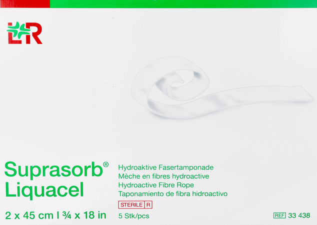 Suprasorb Liquacel Pansement Fibres Hydroact. 2X45Cm 5  -  Lohmann & Rauscher