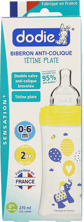 Dodie Biberon Sensation + Jaune Elephant 0-6m 270 ml