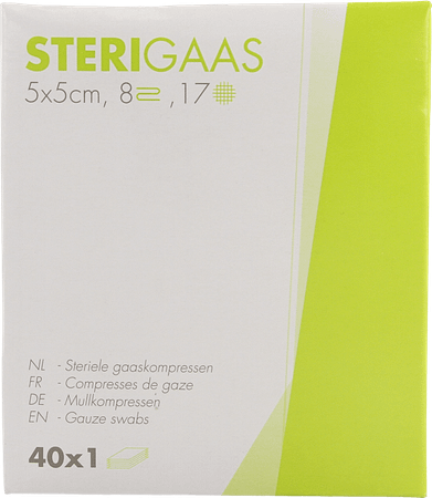 Sterigaas Kompres Steriel 8l 5,0x 5,0cm 40x1