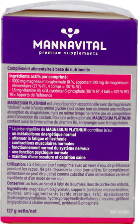 Mannavital Magnesium Platinum Comprimes 90