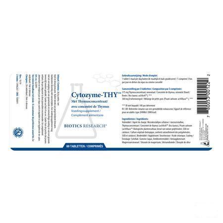 Biotics Cytozyme-THY 60 tabletten  -  Energetica Natura