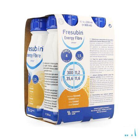 Fresubin Energy Fibre Drink Caramel Flacon 4x200 ml  -  Fresenius