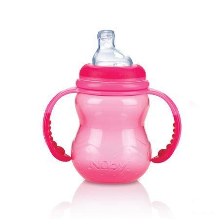 Nuby Trainingsfles Met Antilektuit - 240 ml - 6m +   -  New Valmar