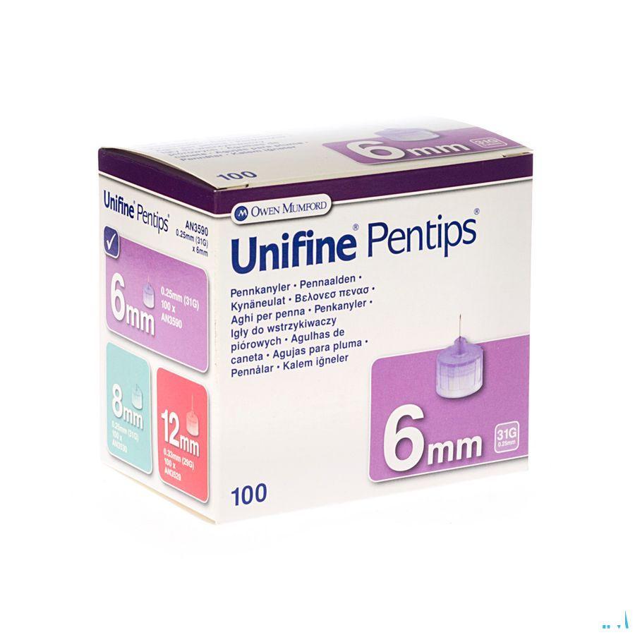 Unifine Pentips Pennaald 31G 6Mm 100 An3590  -  Line-Gold