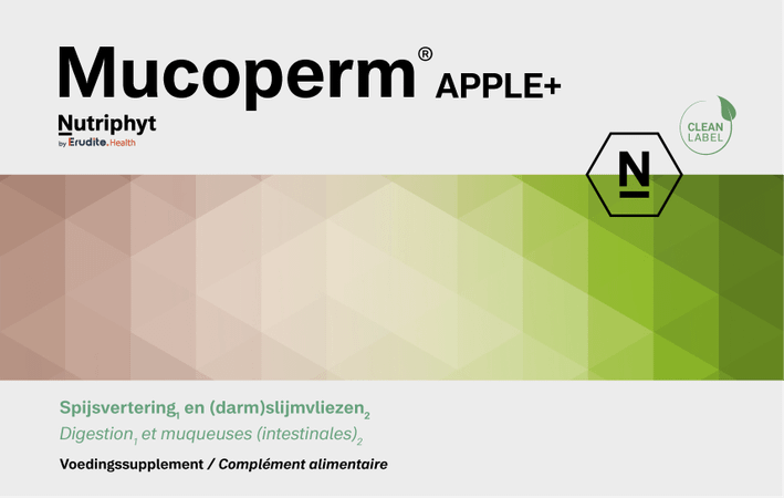 Mucoperm Apple + Poudre Sachets 60x 4g  -  Nutriphyt
