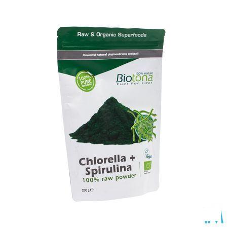 Biotona Chlorella + Spirulina Raw Powder 200 gr  -  Keypharm