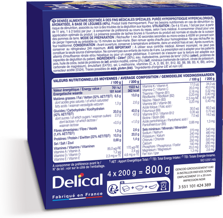 Delical Puree Celeri Pommes De Terre Hphc 4 x 200 gr