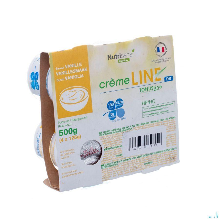 Cremeline + Db Vanille zonder lactose 4x125 gr  -  Nutrisens Medical