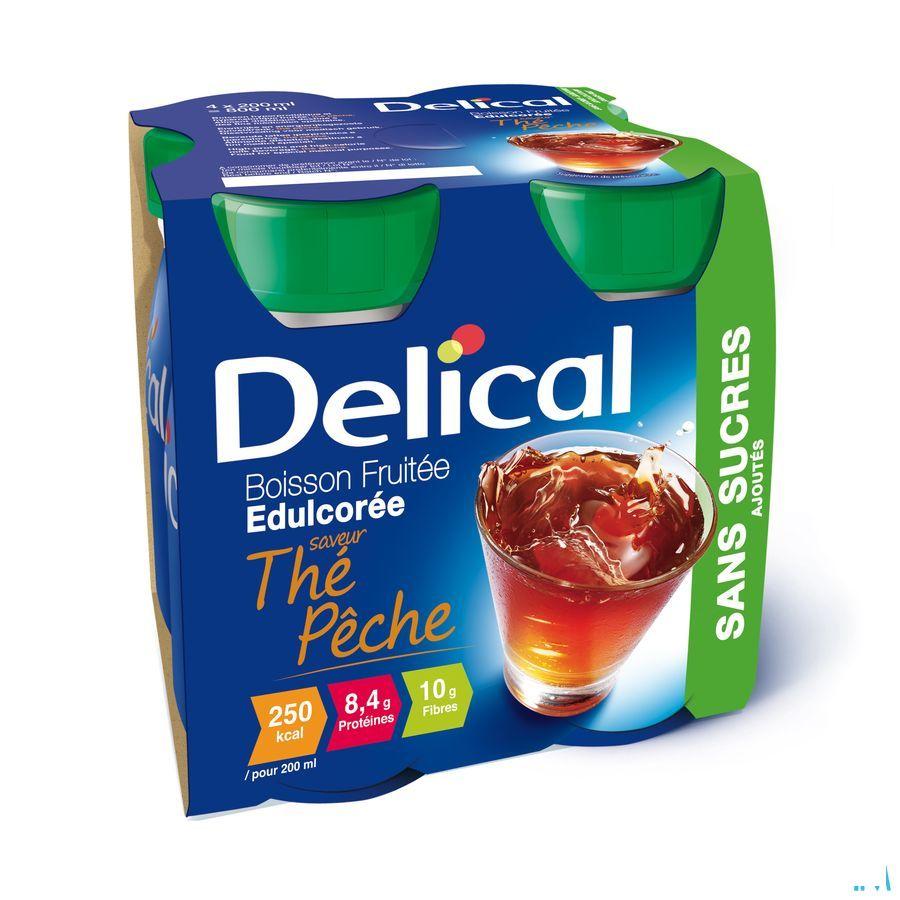 Delical Melkdrank zonder suiker Thee-perzik 4x200 ml  -  Bs Nutrition
