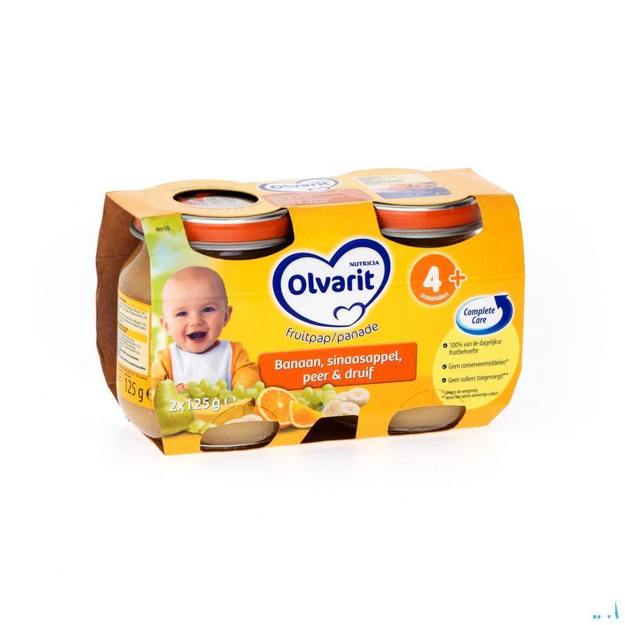 Olvarit Gemengd Fruit Ban-sin-peer-druif 4m 2x125 gr  -  Nutricia
