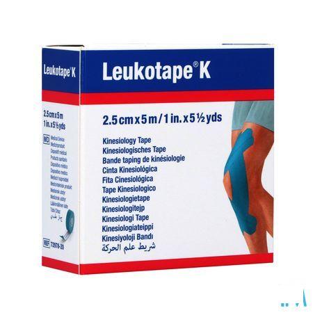 Leukotape K Bande Adh Elast Bleu 2,5cm x 5M 1
