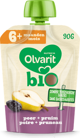 Olvarit Bio Poire Pruneau 6M 90G  -  Nutricia