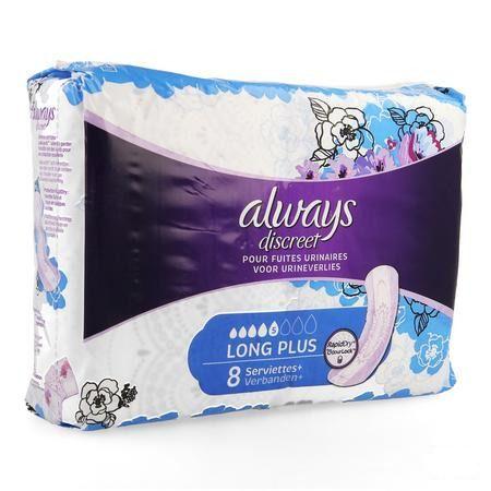 Always Discreet Incontinence Pad Long Plus 8