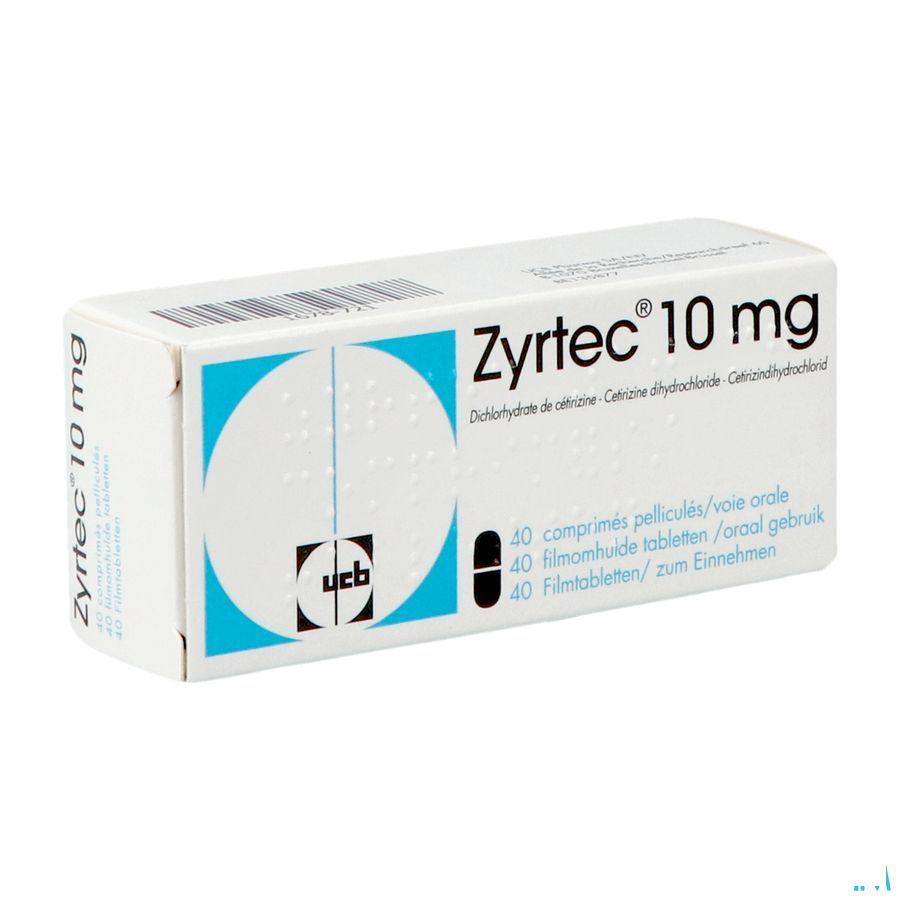 Zyrtec 10 mg Filmomhulde Tabletten 40 X 10 mg