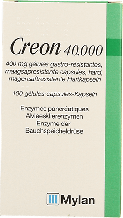 Creon 40000 Capsule Maagsapresist Hard 100 X 400 mg Creon 40000 Capsule Maagsapresist Hard 100 X 400 mg