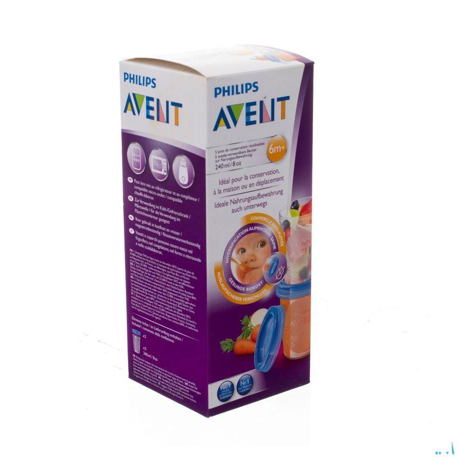 Philips Avent Via Natural Set Bewaarbeker 240 ml Scf639/05  -  Bomedys