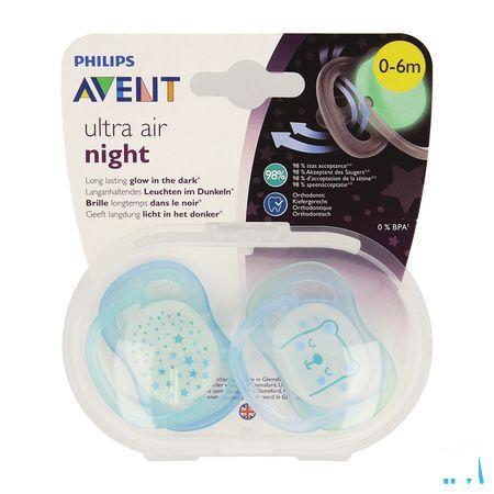 Philips Avent Fopspeen +0M Air Night Boy  -  Bomedys