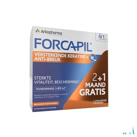 Forcapil Keratine+ Lot Caps 180  -  Arkopharma