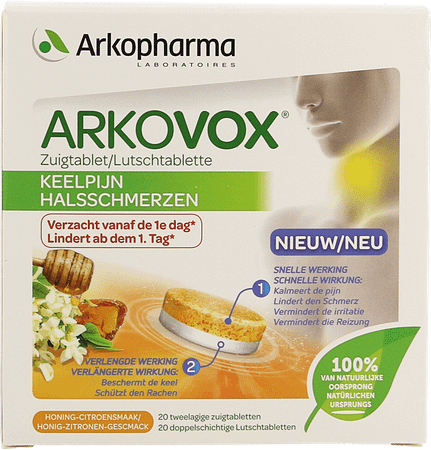 Arkovox Keelpijn Honing Citroen Zuigtabletten 20  -  Arkopharma
