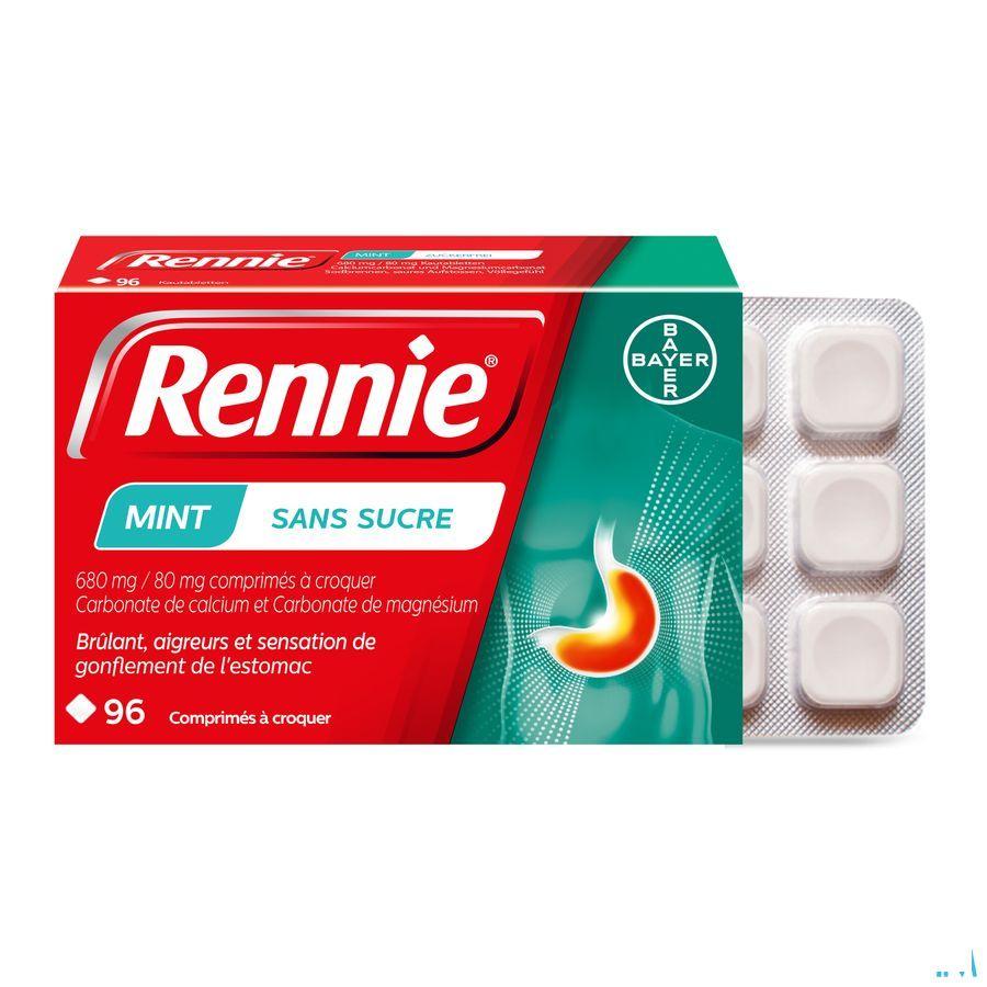 Rennie Mint Z/Suiker Kauwtabl 96