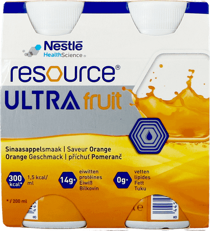 Resource Ultra Fruit Sinaasappelsmaak 4X200 ml