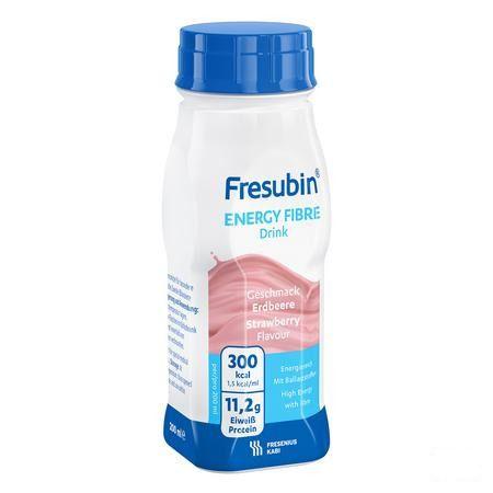 Fresubin Energy Fibre Drink Fraise Flacon 4x200 ml  -  Fresenius