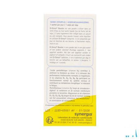 D-stress Booster Poeder Zakje 20- Synergia