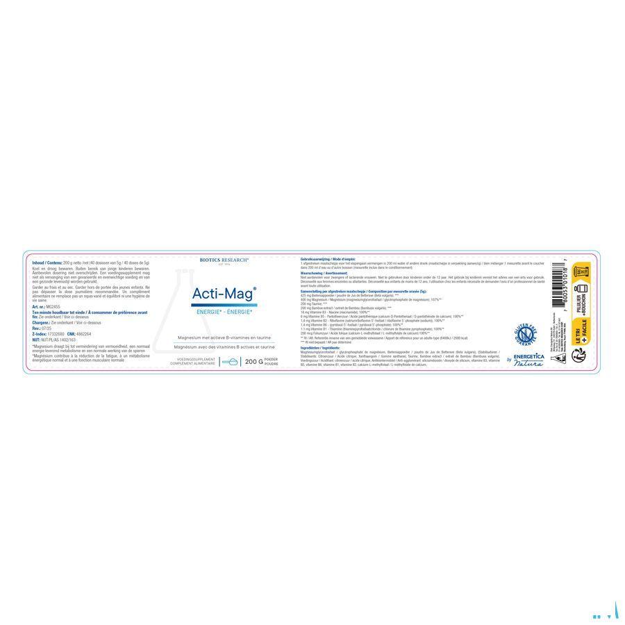 Acti-Mag Plus 200 g  -  Energetica Natura