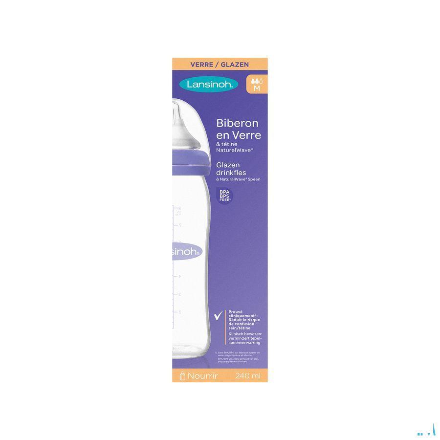 Lansinoh Zuigfles Glas + Speen 240 ml 4