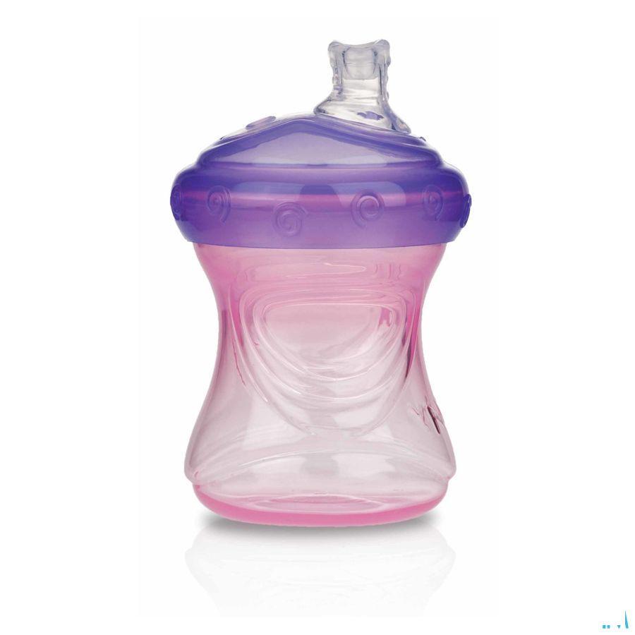 Nuby 4in1 Antilekbeker 240 ml Roze 6m +   -  New Valmar