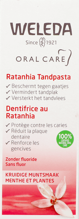 Weleda Tandpasta Ratanhia Roos 75 ml  -  Weleda