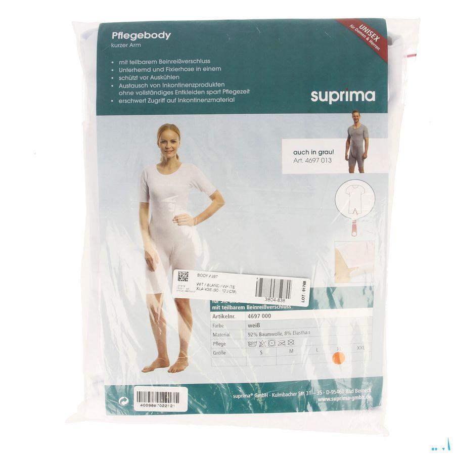 Suprima 4697 Body Korte Mouw+Benenrits Wit Xl  -  Bota