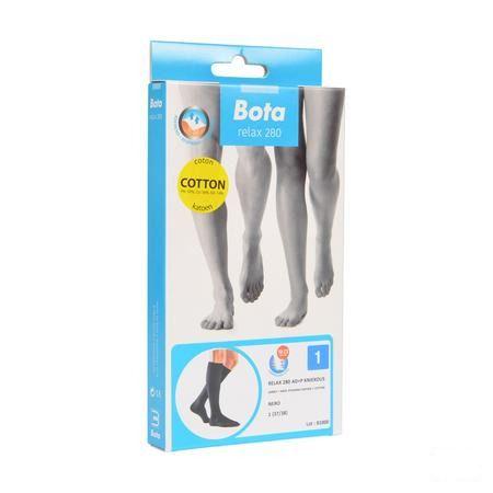 Bota Relax 280 Katoen Korte Kous Zwart N1  -  Bota