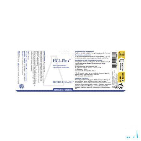 Biotics HCL-Plus 90 tabletten  -  Energetica Natura