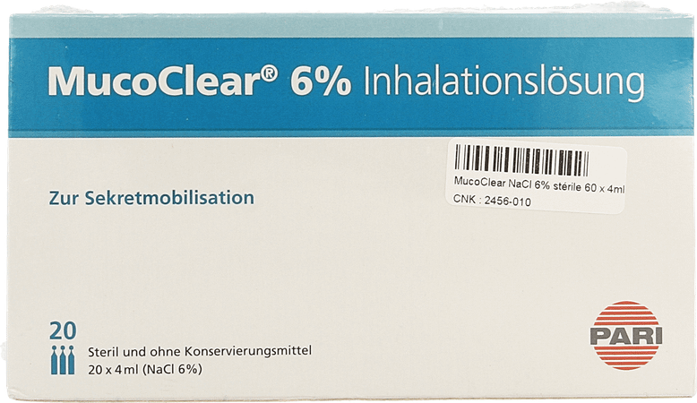 Mucoclear 6% Nacl Ampoule 60x4 ml  -  Henrotech