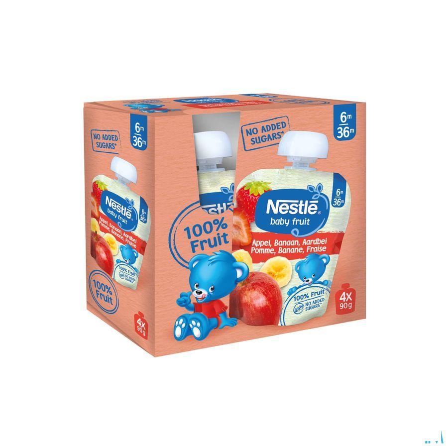 Nestle Baby Fruit Appel Banaan Aardbei 4 x 90 gr